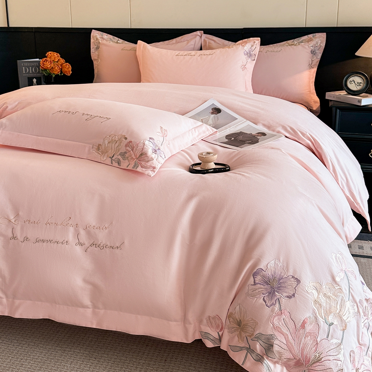 91家纺网 家纺一手货源 找家纺 置顶家纺 2025秋冬新款加厚全棉磨毛四件套-秘密花园 秘密花园-玉粉