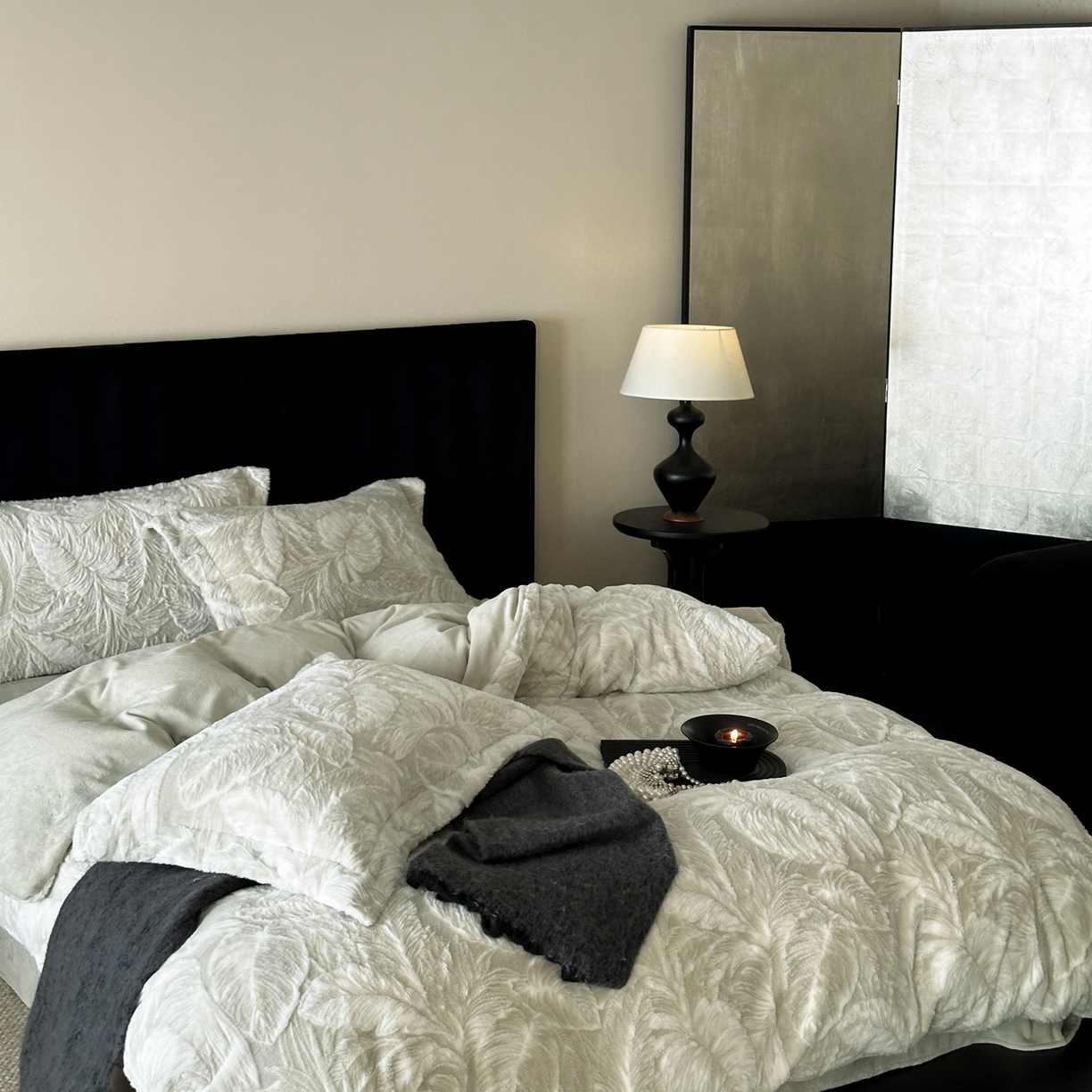 91家纺网 家纺一手货源 找家纺 （总）MIU缪家居 2025新款A版兔毛B版牛奶绒四件套-挪威森林