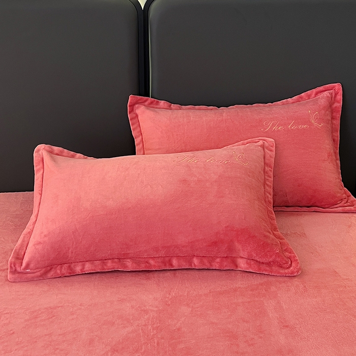 91家纺网 家纺一手货源 找家纺 玖明家纺 2025新款牛奶绒刺绣绣花四件套-时光花园 时光花园-豆沙