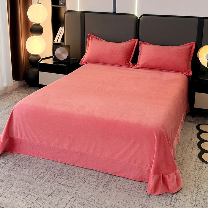 91家纺网 家纺一手货源 找家纺 玖明家纺 2025新款牛奶绒刺绣绣花四件套-时光花园 时光花园-豆沙