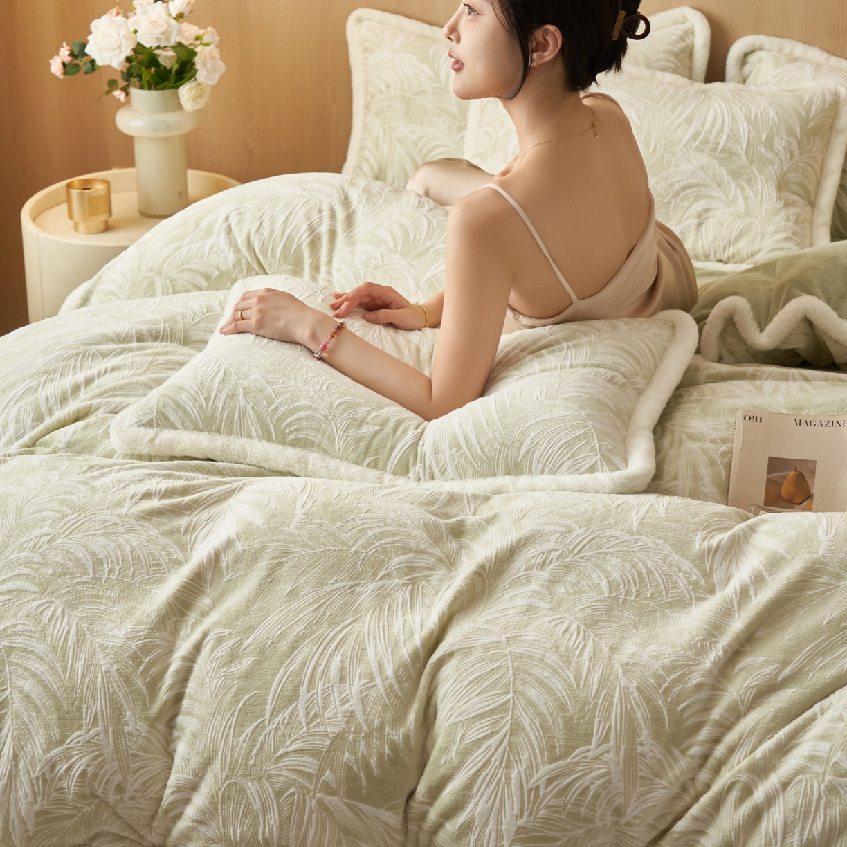 91家纺网 家纺一手货源 找家纺 晨曦家纺 2025新款兔毛包边雕花琅花牛奶绒四件套复古高级感轻奢 冬梦