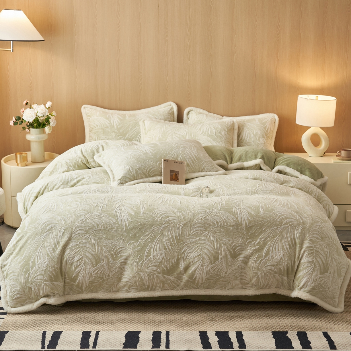 91家纺网 家纺一手货源 找家纺 晨曦家纺 2025新款兔毛包边雕花琅花牛奶绒四件套复古高级感轻奢 冬梦