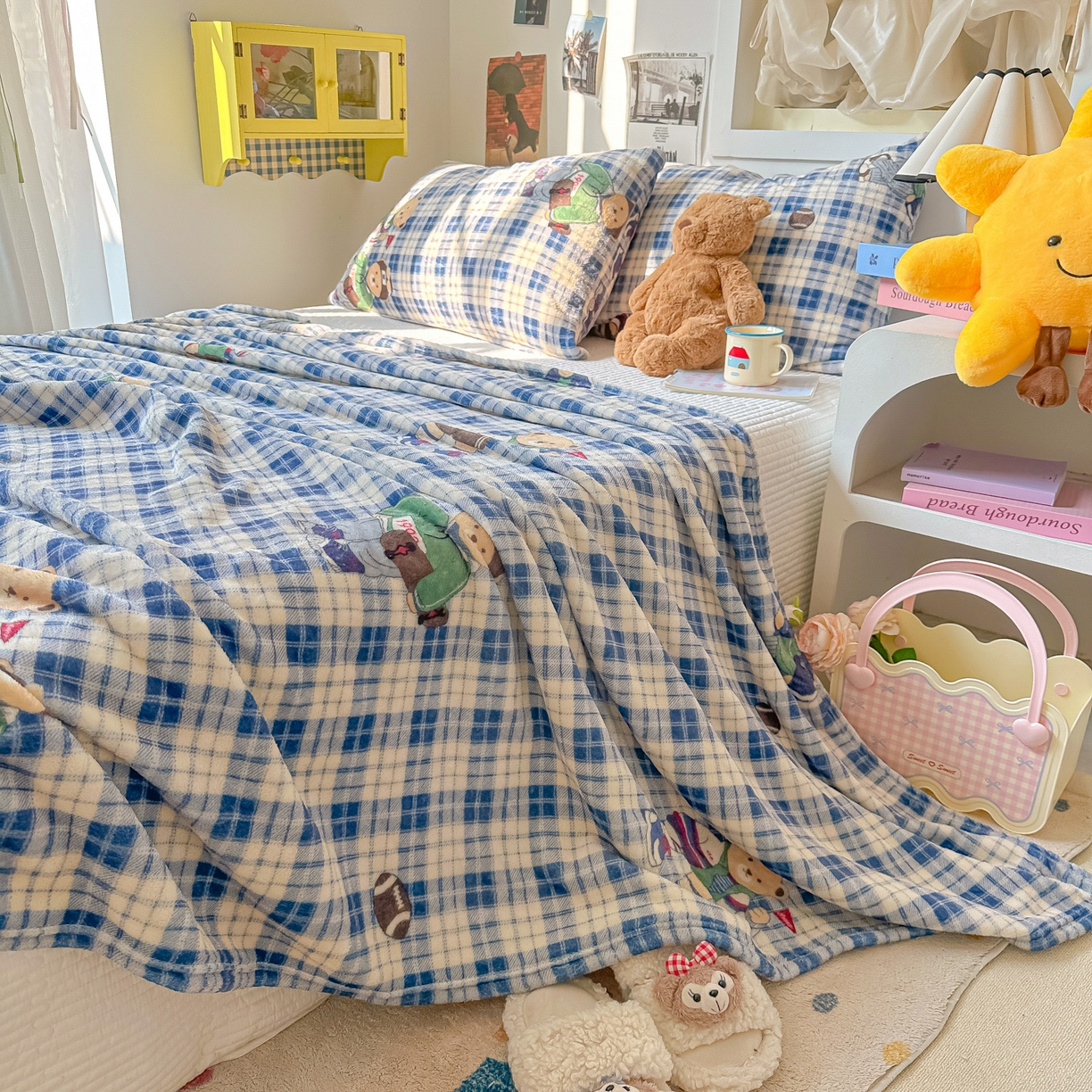 91家纺网 家纺一手货源 找家纺 （总）韩巢家纺 2025新款四季可用牛奶绒多功能毛毯