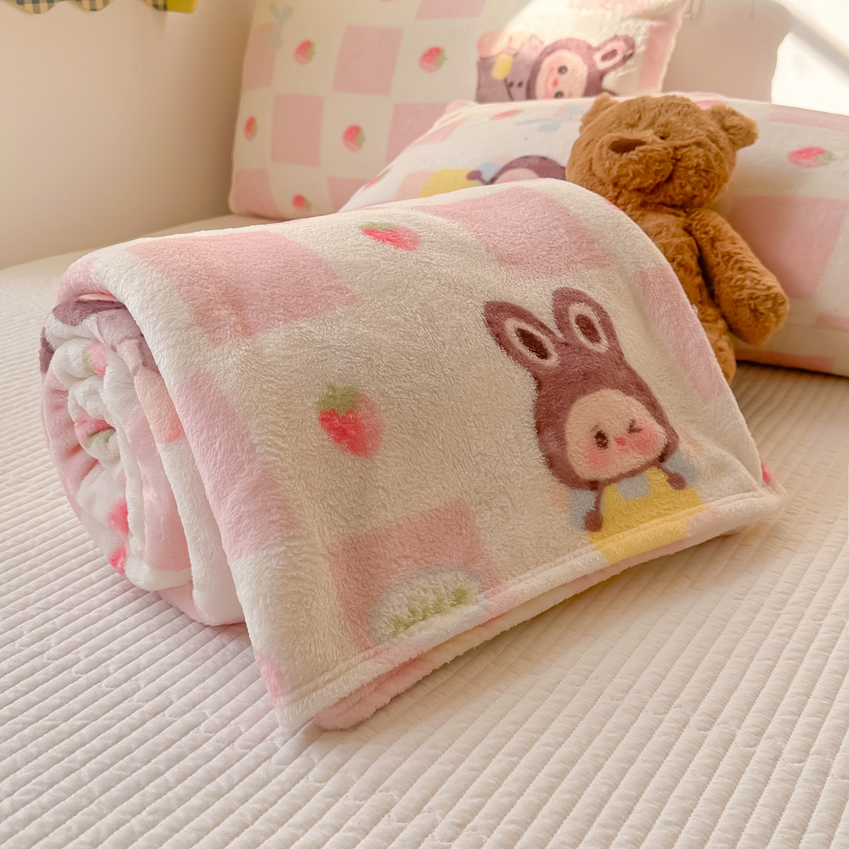 91家纺网 家纺一手货源 找家纺 （总）韩巢家纺 2025新款四季可用牛奶绒多功能毛毯