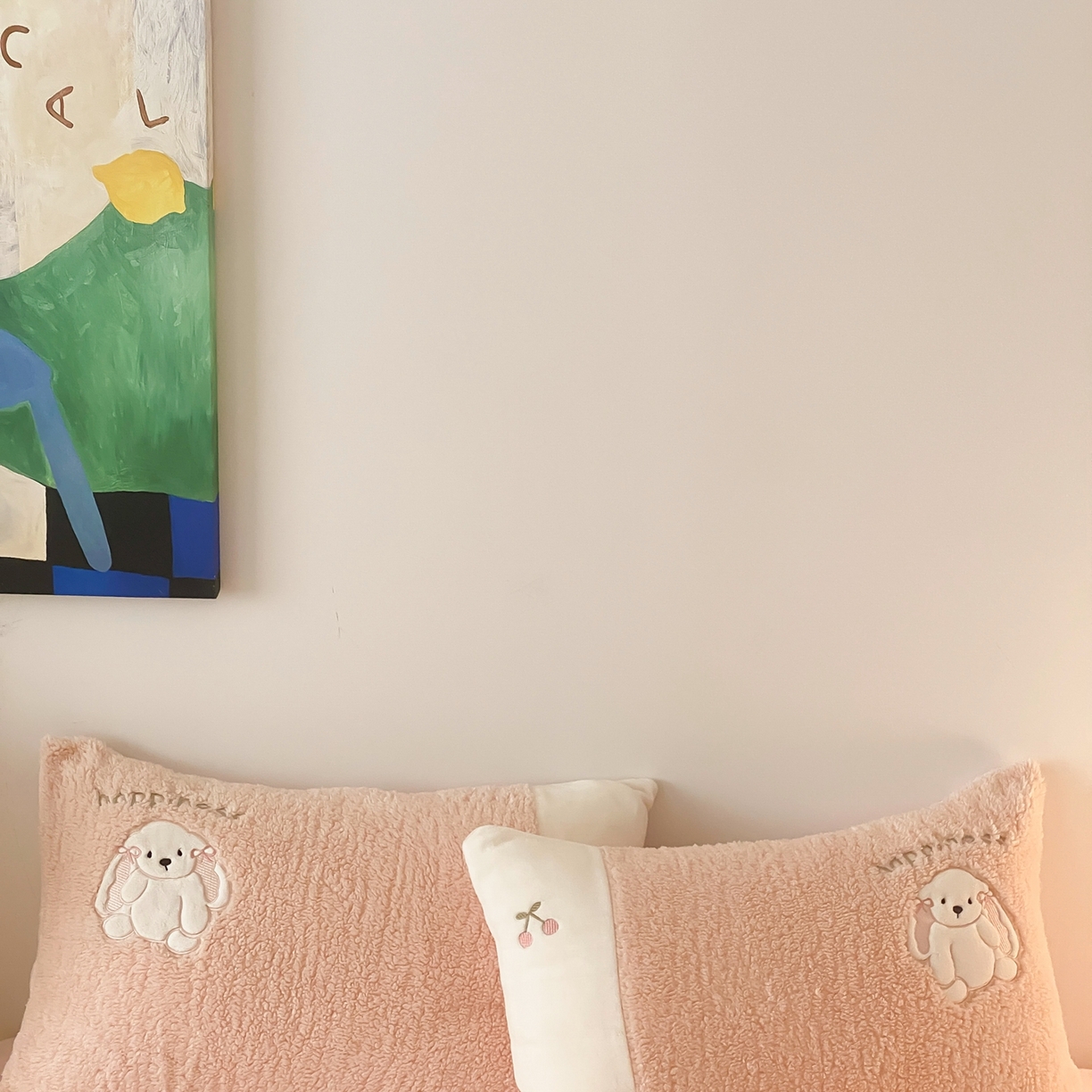 91家纺网 家纺一手货源 找家纺 MIU缪家居 2025新款A版兔毛B版牛奶绒四件套-呆萌兔 呆萌兔-玉粉