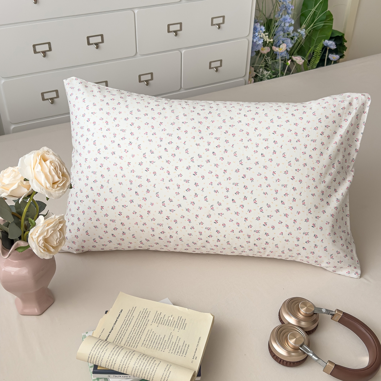 91家纺网 家纺一手货源 找家纺 （总）对白 2025新款全棉色织水洗棉单品枕套