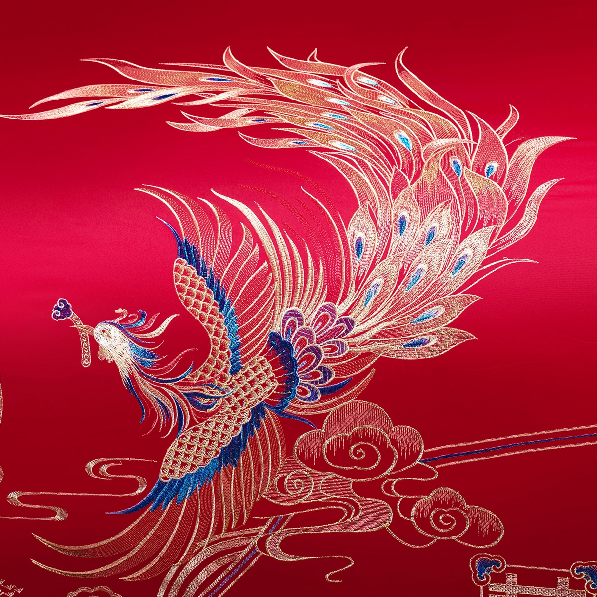 91家纺网 家纺一手货源 找家纺 置顶家纺 2025新款新中式婚庆亲肤刺绣四件套 至尊龙凤-大红