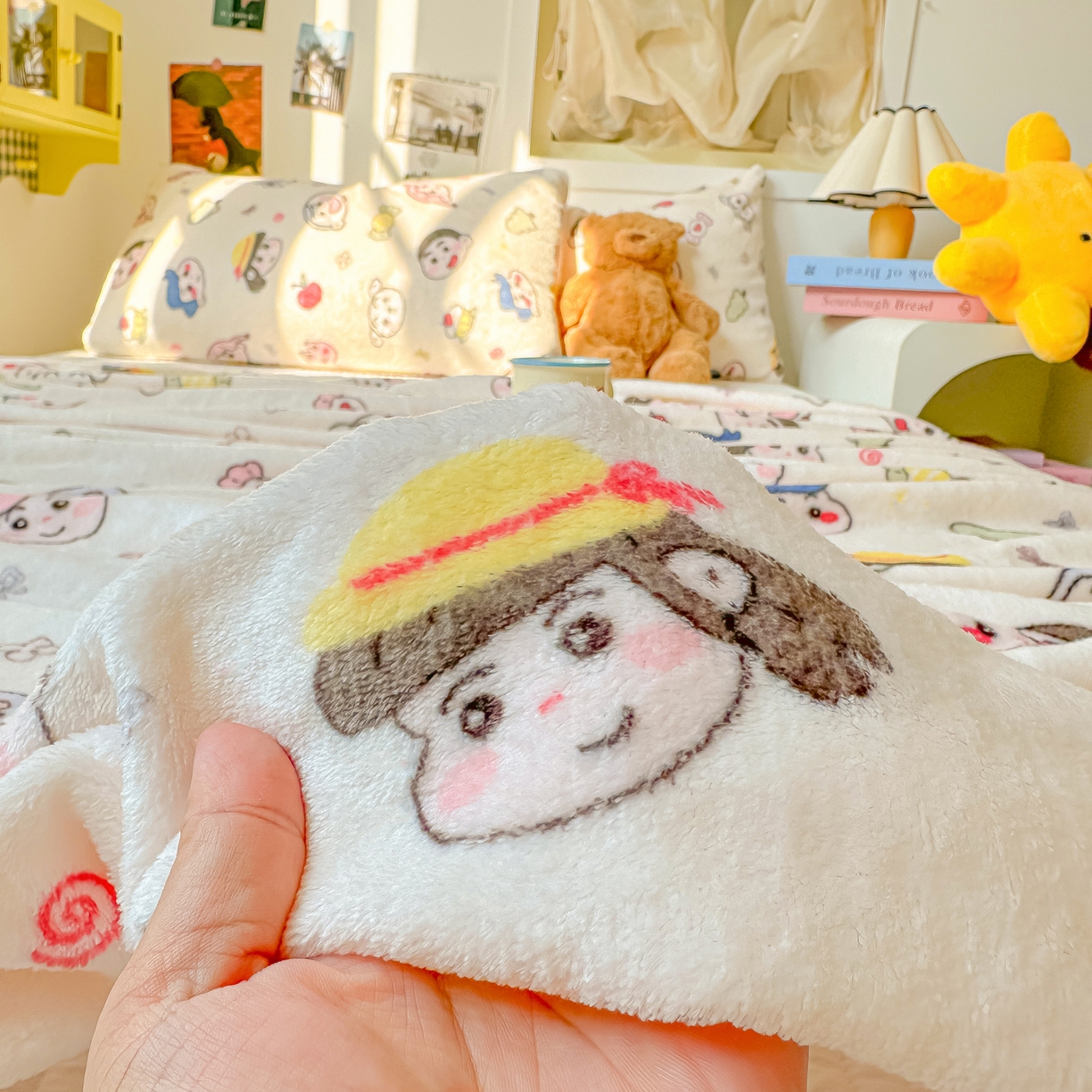 91家纺网 家纺一手货源 找家纺 韩巢家纺 2025新款四季可用牛奶绒多功能毛毯 糖果蜡笔