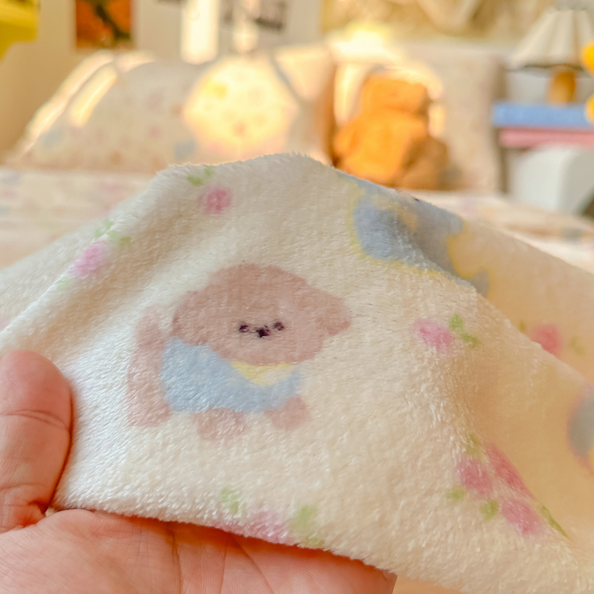 91家纺网 家纺一手货源 找家纺 韩巢家纺 2025新款四季可用牛奶绒多功能毛毯 小狗团子