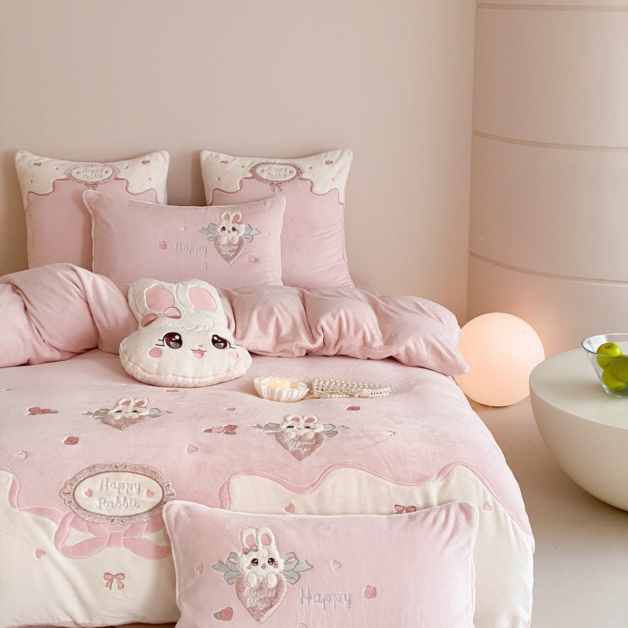 91家纺网 家纺一手货源 找家纺 （总）MIU缪家居 2025新款牛奶绒四件套-快乐甜心