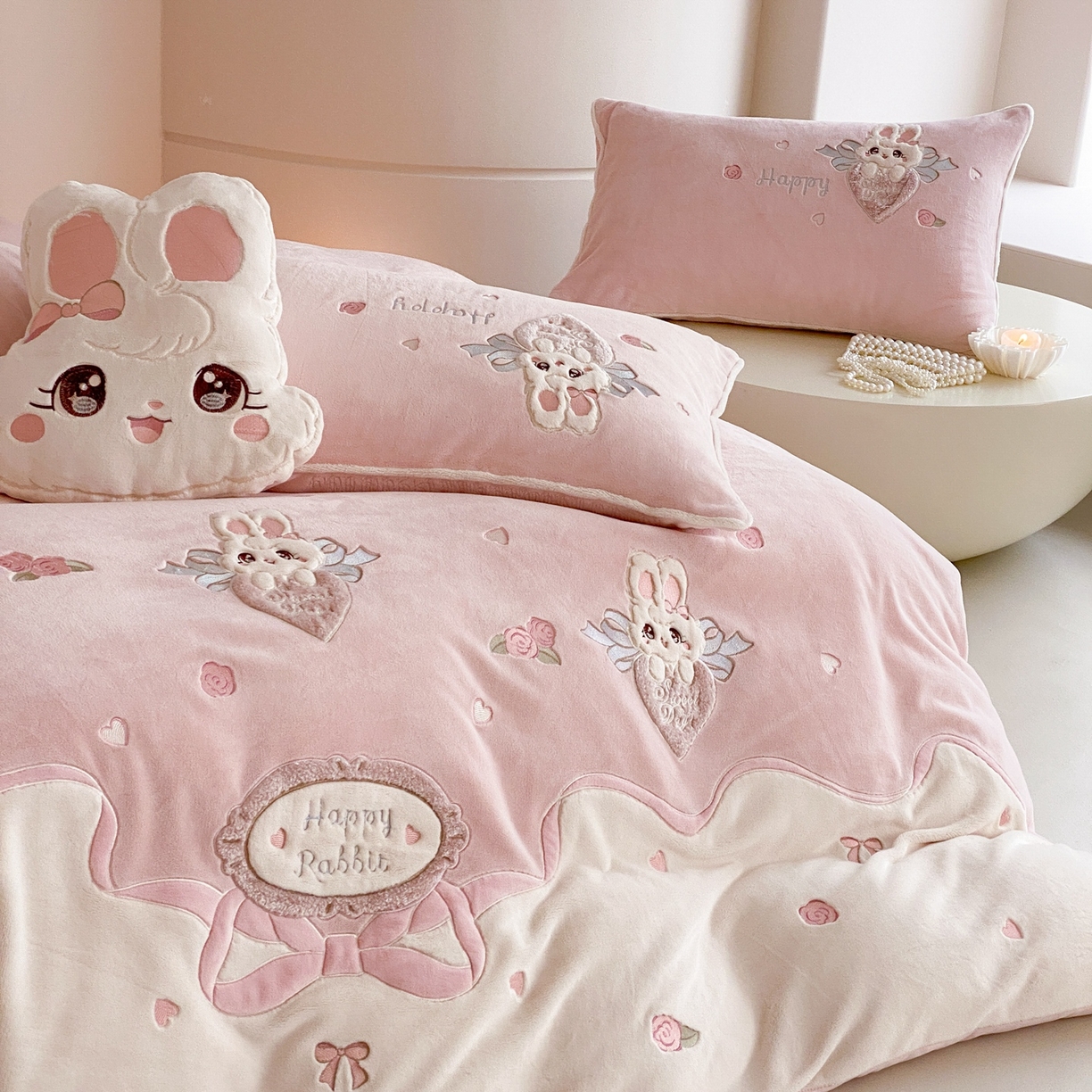 91家纺网 家纺一手货源 找家纺 （总）MIU缪家居 2025新款牛奶绒四件套-快乐甜心