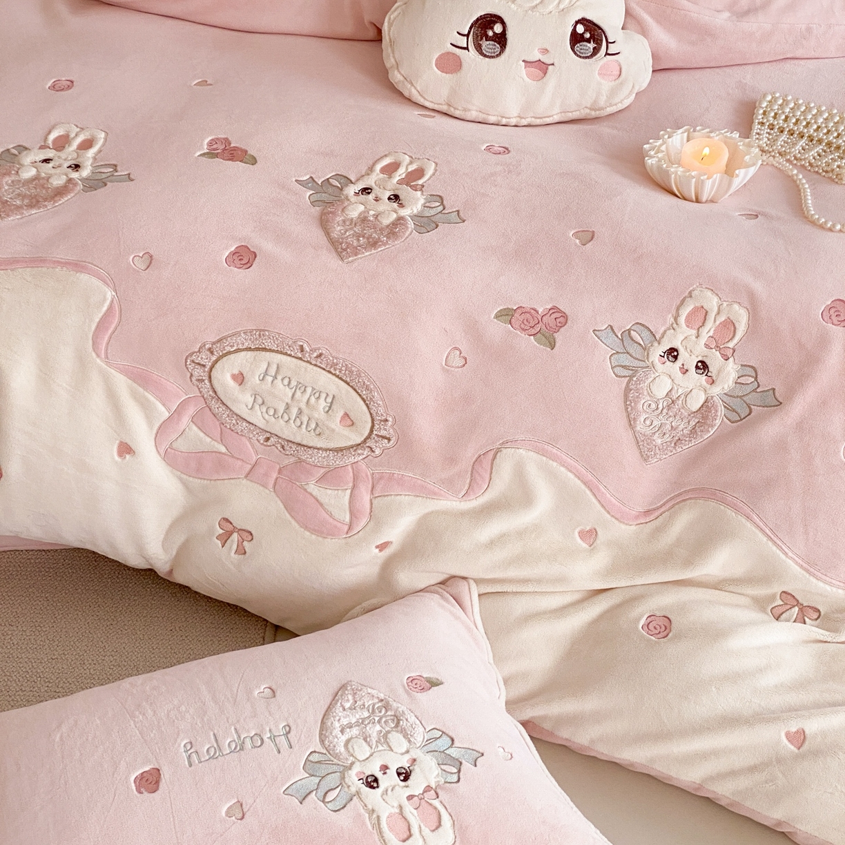 91家纺网 家纺一手货源 找家纺 （总）MIU缪家居 2025新款牛奶绒四件套-快乐甜心