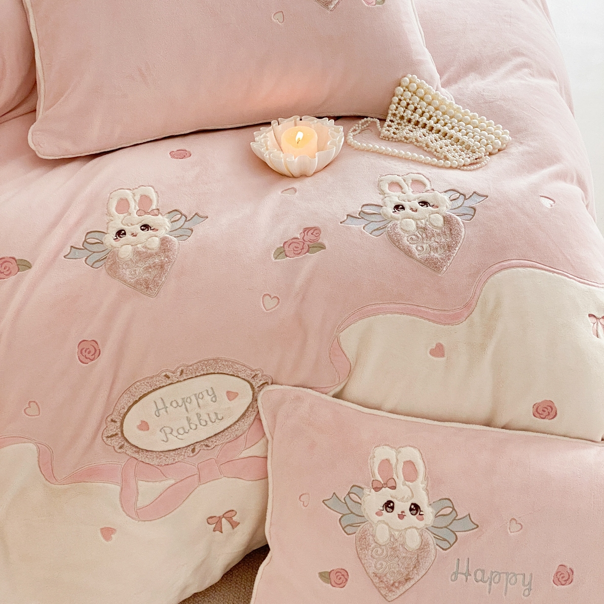 91家纺网 家纺一手货源 找家纺 （总）MIU缪家居 2025新款牛奶绒四件套-快乐甜心