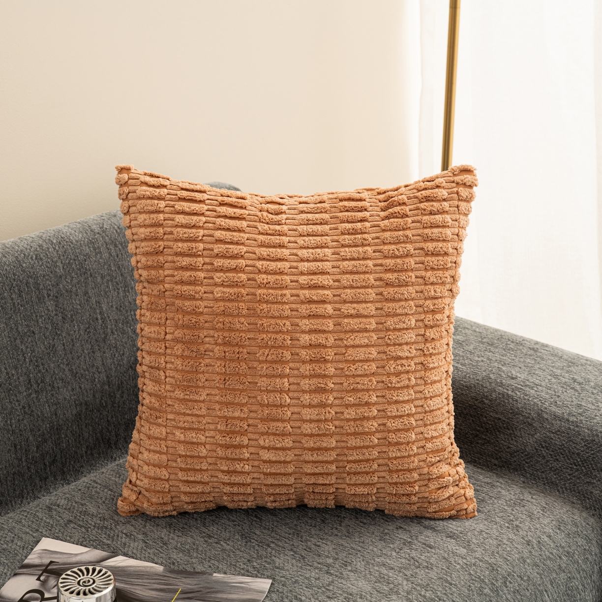 91家纺网 家纺一手货源 找家纺 （总）新奇异 2025新款简约单/双面灯芯绒抱枕麦穗粒系列