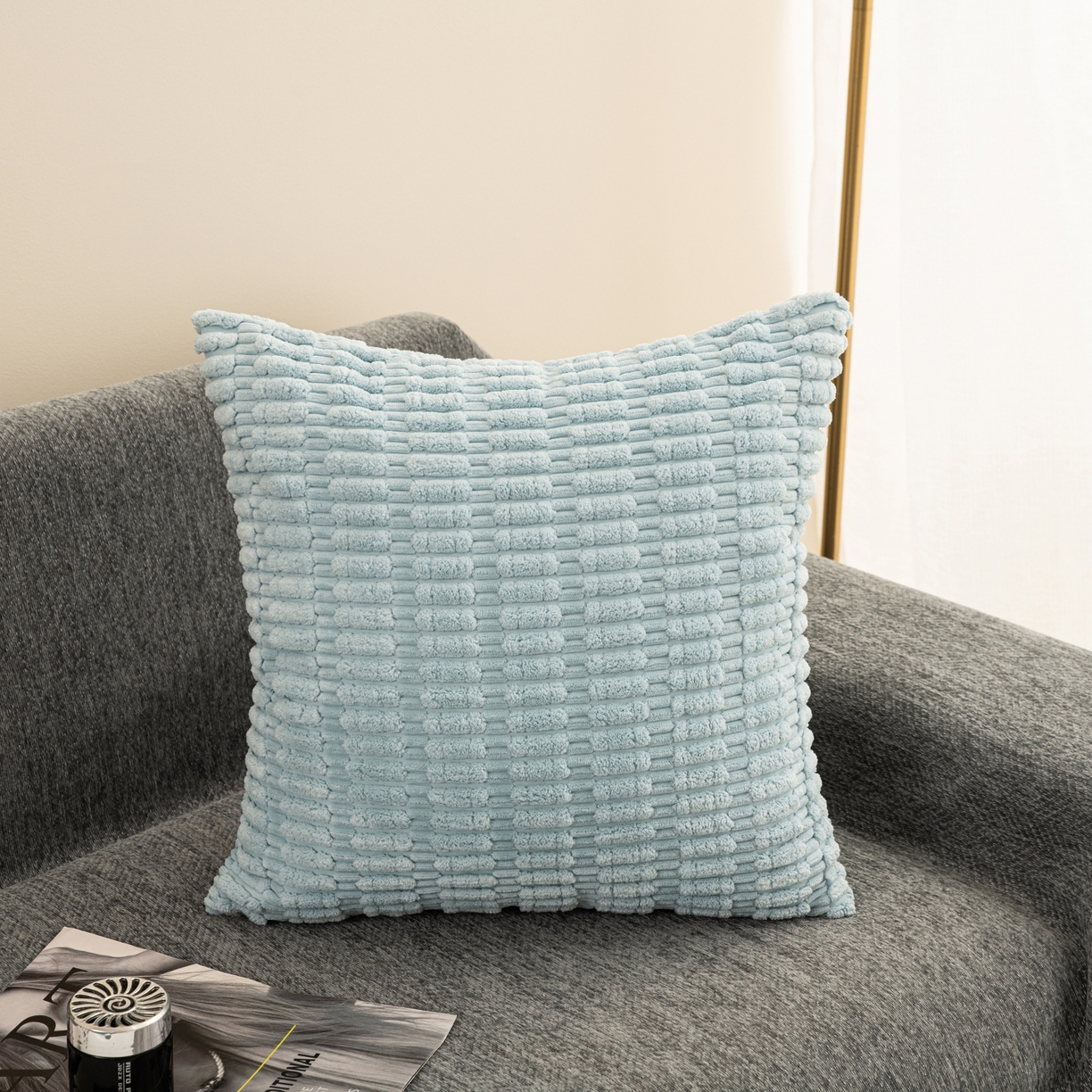 91家纺网 家纺一手货源 找家纺 （总）新奇异 2025新款简约单/双面灯芯绒抱枕麦穗粒系列