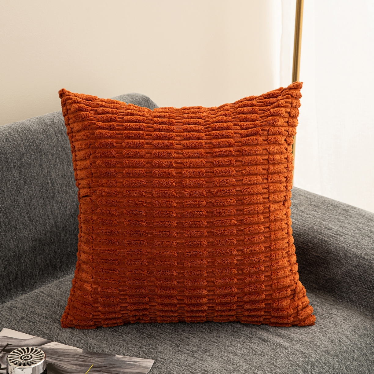 91家纺网 家纺一手货源 找家纺 （总）新奇异 2025新款简约单/双面灯芯绒抱枕麦穗粒系列