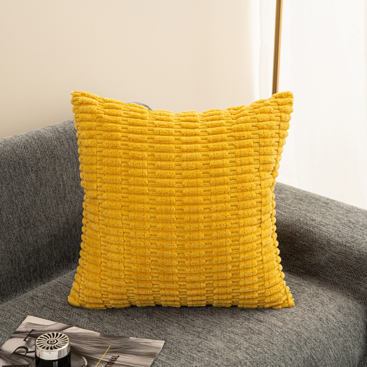 91家纺网 家纺一手货源 找家纺 （总）新奇异 2025新款简约单/双面灯芯绒抱枕麦穗粒系列