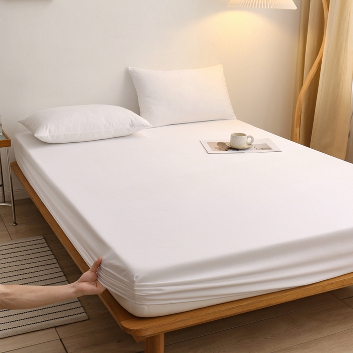 91家纺网 家纺一手货源 找家纺 啊雅家居 2025新款简约单人床笠双人床笠水洗磨毛床笠 大白