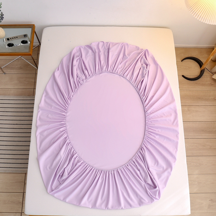 91家纺网 家纺一手货源 找家纺 啊雅家居 2025新款简约单人床笠双人床笠水洗磨毛床笠 紫色