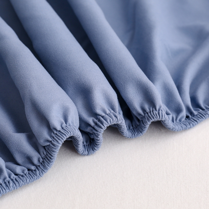 91家纺网 家纺一手货源 找家纺 啊雅家居 2025新款简约单人床笠双人床笠水洗磨毛床笠 浅蓝灰