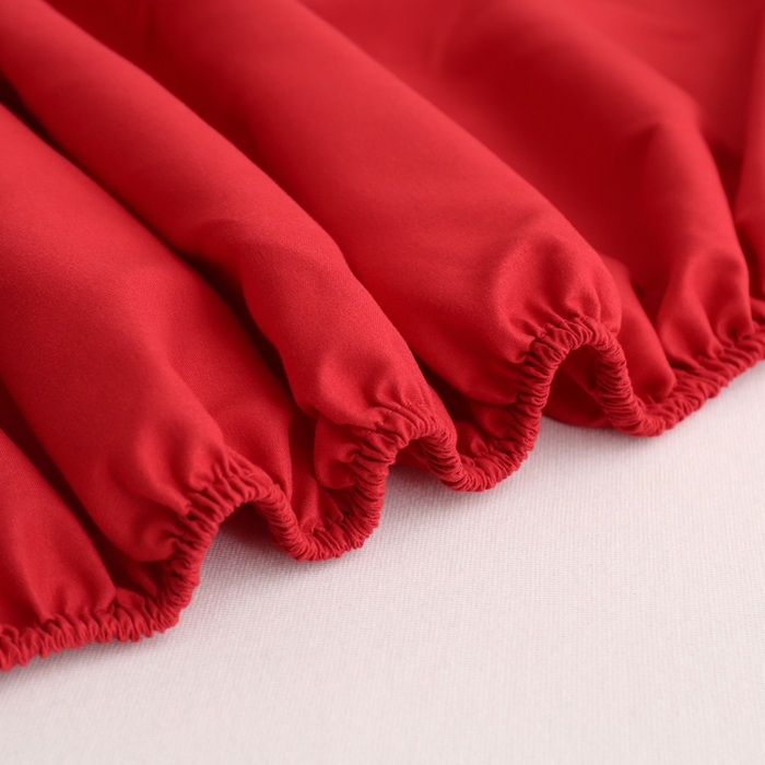 91家纺网 家纺一手货源 找家纺 啊雅家居 2025新款简约单人床笠双人床笠水洗磨毛床笠 红色