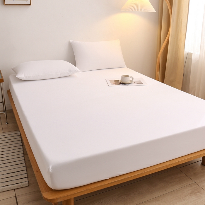 91家纺网 家纺一手货源 找家纺 啊雅家居 2025新款简约单人床笠双人床笠水洗磨毛床笠 大白