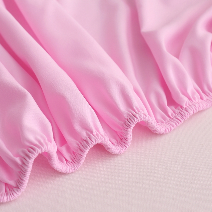 91家纺网 家纺一手货源 找家纺 啊雅家居 2025新款简约单人床笠双人床笠水洗磨毛床笠 粉色