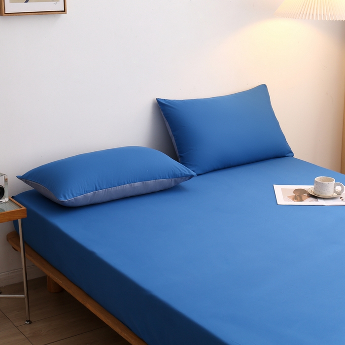 91家纺网 家纺一手货源 找家纺 啊雅家居 2025新款简约单人床笠双人床笠水洗磨毛床笠 克莱因蓝