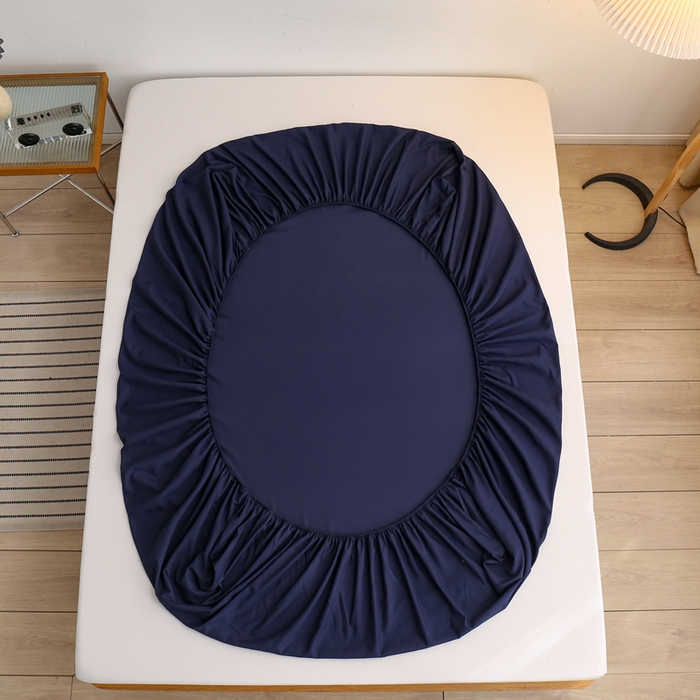 91家纺网 家纺一手货源 找家纺 啊雅家居 2025新款简约单人床笠双人床笠水洗磨毛床笠 藏青