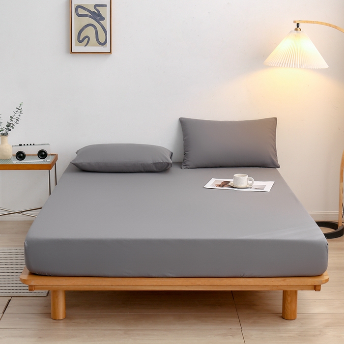 91家纺网 家纺一手货源 找家纺 啊雅家居 2025新款简约单人床笠双人床笠水洗磨毛床笠 深灰