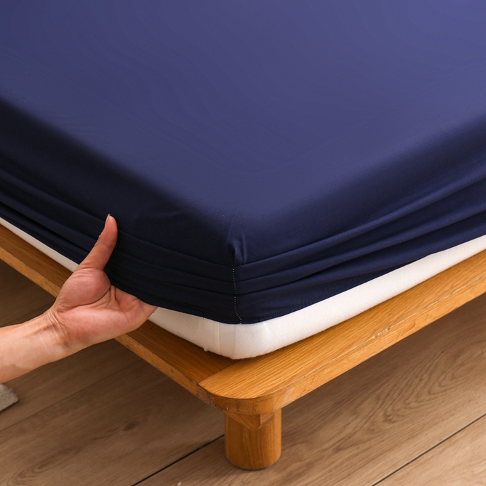 91家纺网 家纺一手货源 找家纺 啊雅家居 2025新款简约单人床笠双人床笠水洗磨毛床笠 藏青