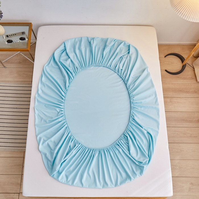 91家纺网 家纺一手货源 找家纺 啊雅家居 2025新款简约单人床笠双人床笠水洗磨毛床笠 水绿