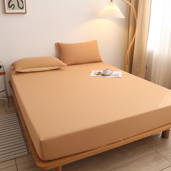 91家纺网 家纺一手货源 找家纺 啊雅家居 2025新款简约单人床笠双人床笠水洗磨毛床笠 咖色