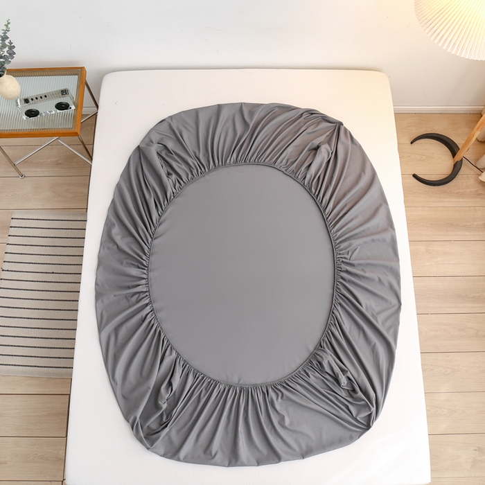 91家纺网 家纺一手货源 找家纺 啊雅家居 2025新款简约单人床笠双人床笠水洗磨毛床笠 深灰