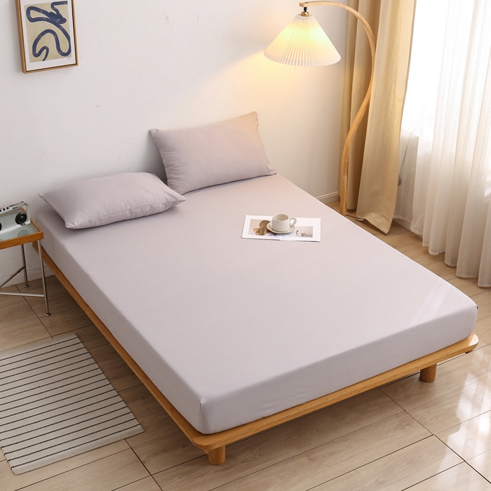 91家纺网 家纺一手货源 找家纺 啊雅家居 2025新款简约单人床笠双人床笠水洗磨毛床笠 浅灰