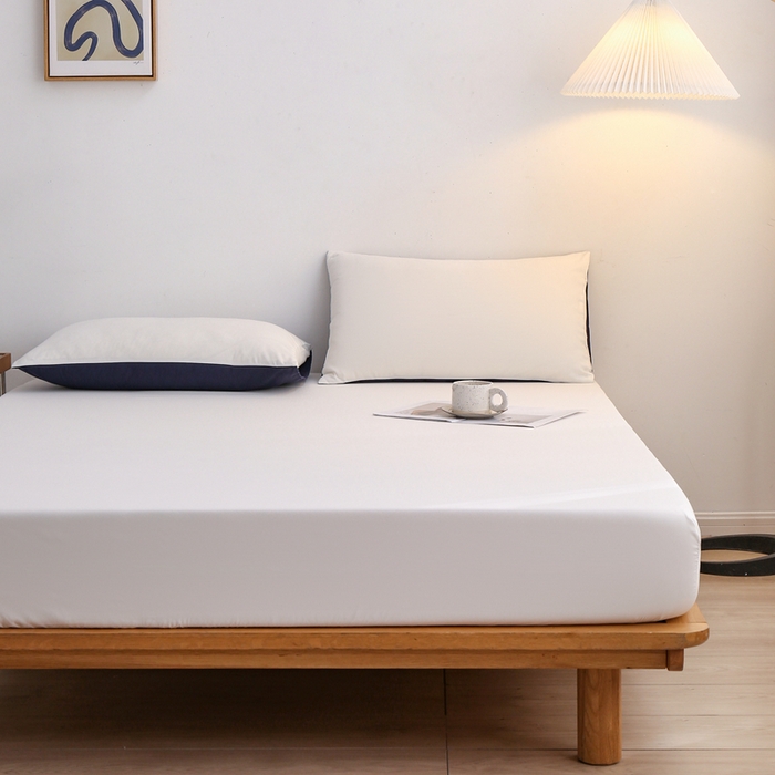 91家纺网 家纺一手货源 找家纺 啊雅家居 2025新款简约单人床笠双人床笠水洗磨毛床笠 米白