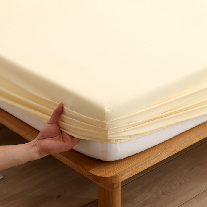 91家纺网 家纺一手货源 找家纺 啊雅家居 2025新款简约单人床笠双人床笠水洗磨毛床笠 梦幻黄