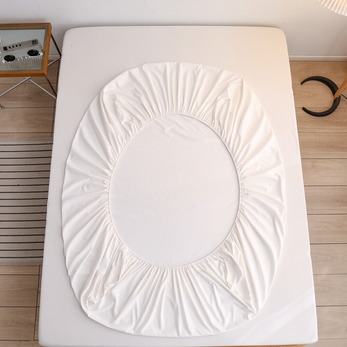 91家纺网 家纺一手货源 找家纺 啊雅家居 2025新款简约单人床笠双人床笠水洗磨毛床笠 米白