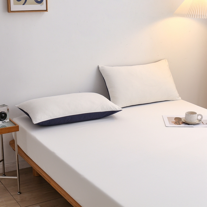 91家纺网 家纺一手货源 找家纺 啊雅家居 2025新款简约单人床笠双人床笠水洗磨毛床笠 米白