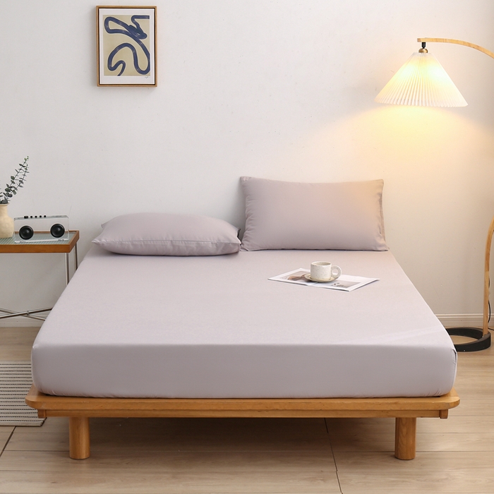 91家纺网 家纺一手货源 找家纺 啊雅家居 2025新款简约单人床笠双人床笠水洗磨毛床笠 浅灰