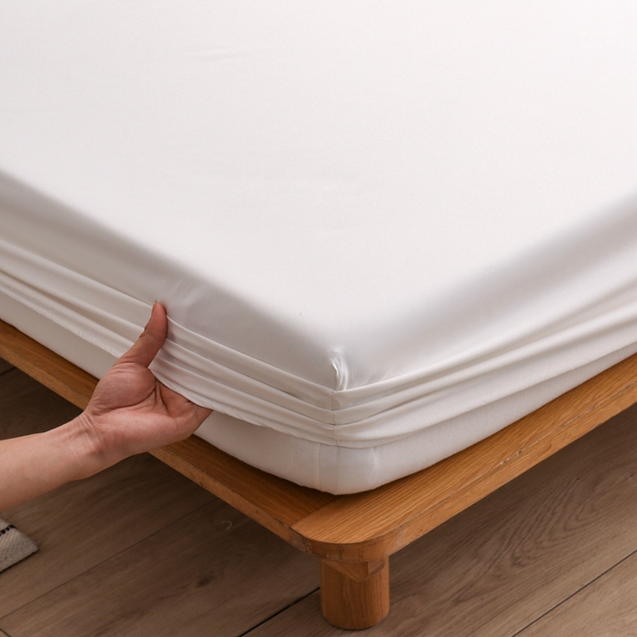 91家纺网 家纺一手货源 找家纺 啊雅家居 2025新款简约单人床笠双人床笠水洗磨毛床笠 米白