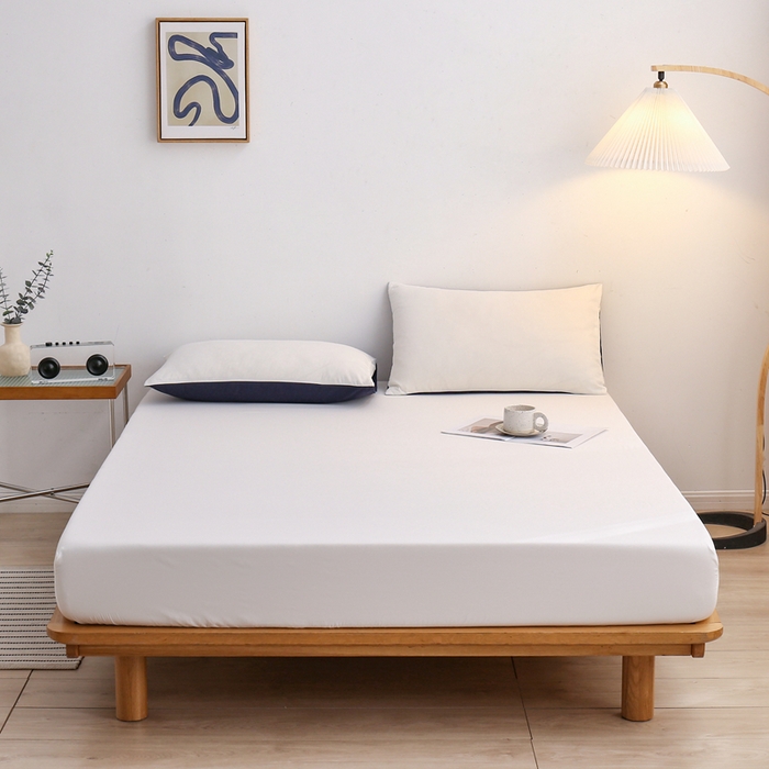 91家纺网 家纺一手货源 找家纺 啊雅家居 2025新款简约单人床笠双人床笠水洗磨毛床笠 米白