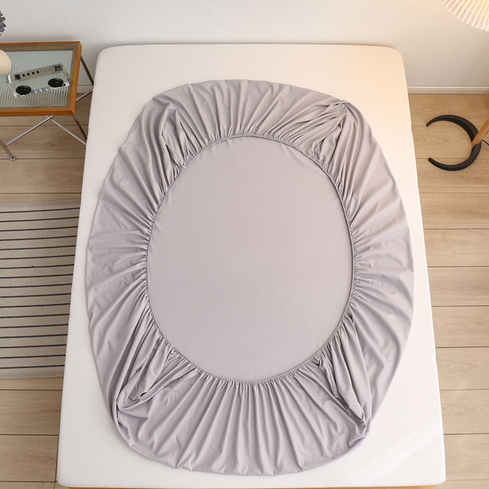 91家纺网 家纺一手货源 找家纺 啊雅家居 2025新款简约单人床笠双人床笠水洗磨毛床笠 浅灰