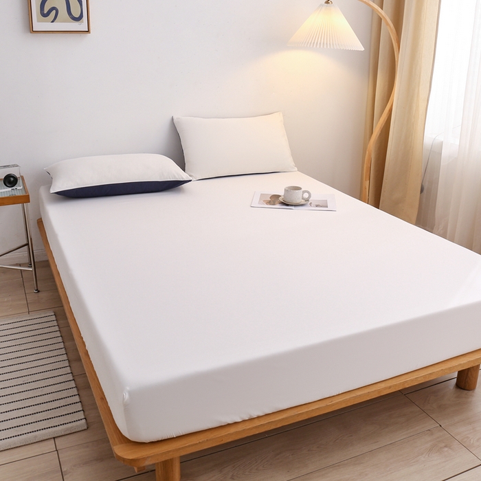 91家纺网 家纺一手货源 找家纺 啊雅家居 2025新款简约单人床笠双人床笠水洗磨毛床笠 米白