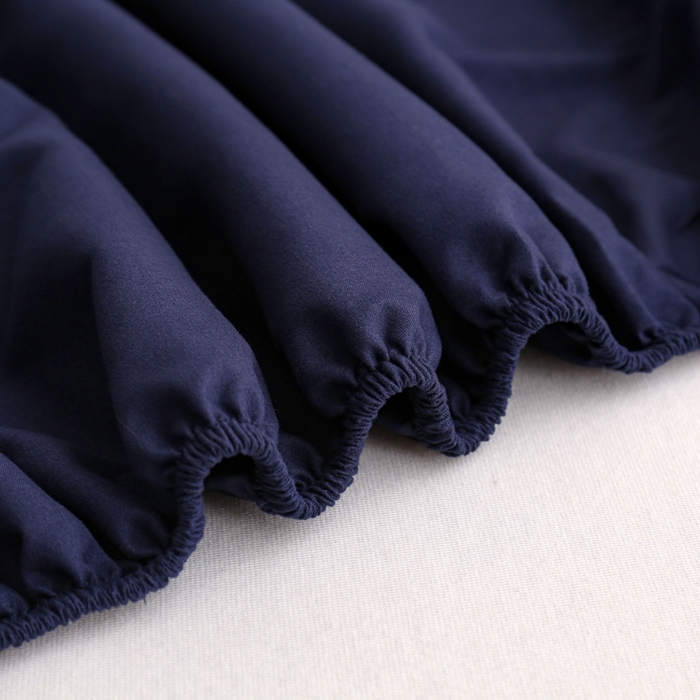 91家纺网 家纺一手货源 找家纺 啊雅家居 2025新款简约单人床笠双人床笠水洗磨毛床笠 藏青