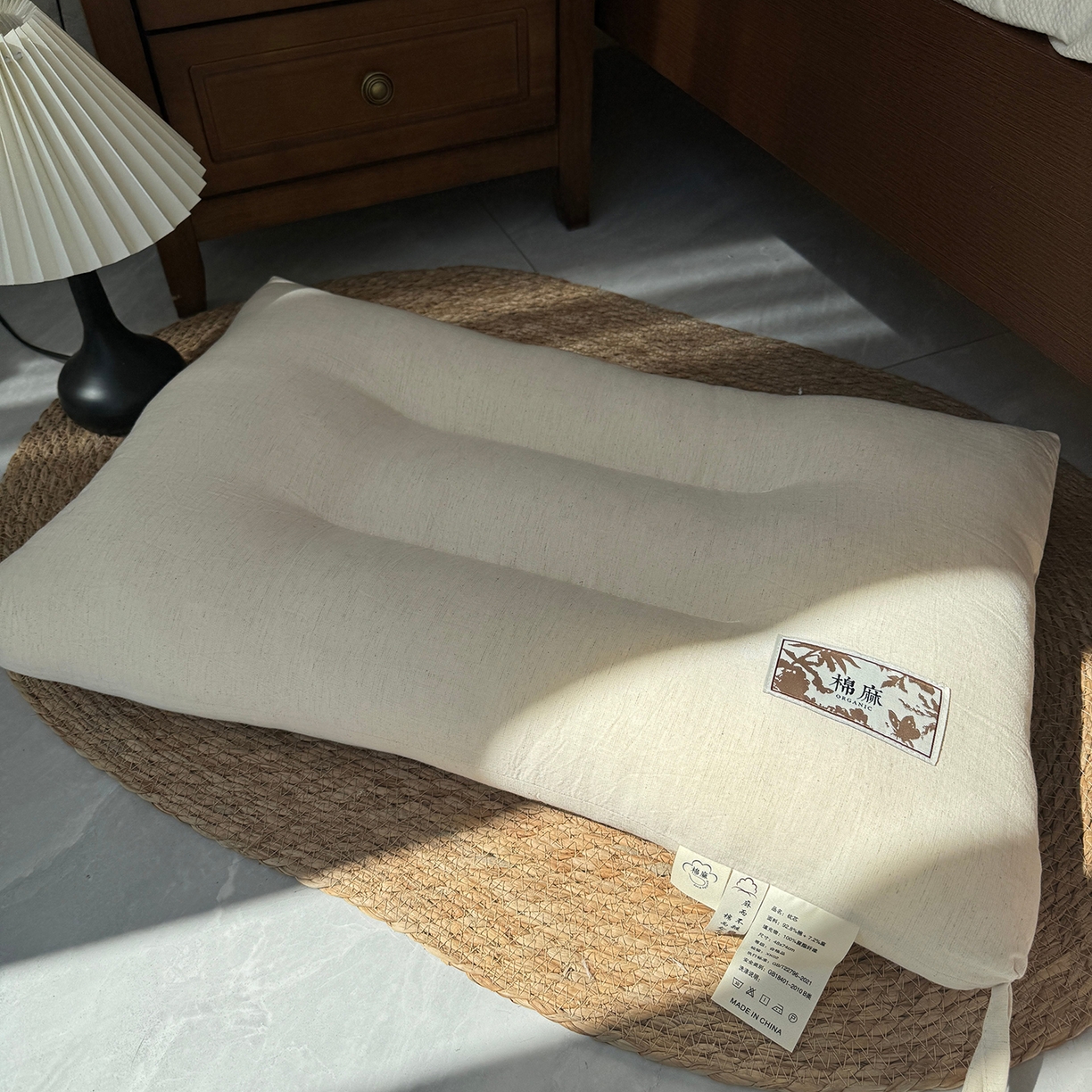 91家纺网 家纺一手货源 找家纺 昕科 2025新款自然棉麻枕-实拍版-生态棉麻枕头成人性价比亚麻枕芯 自然棉麻枕-低枕【单只装】