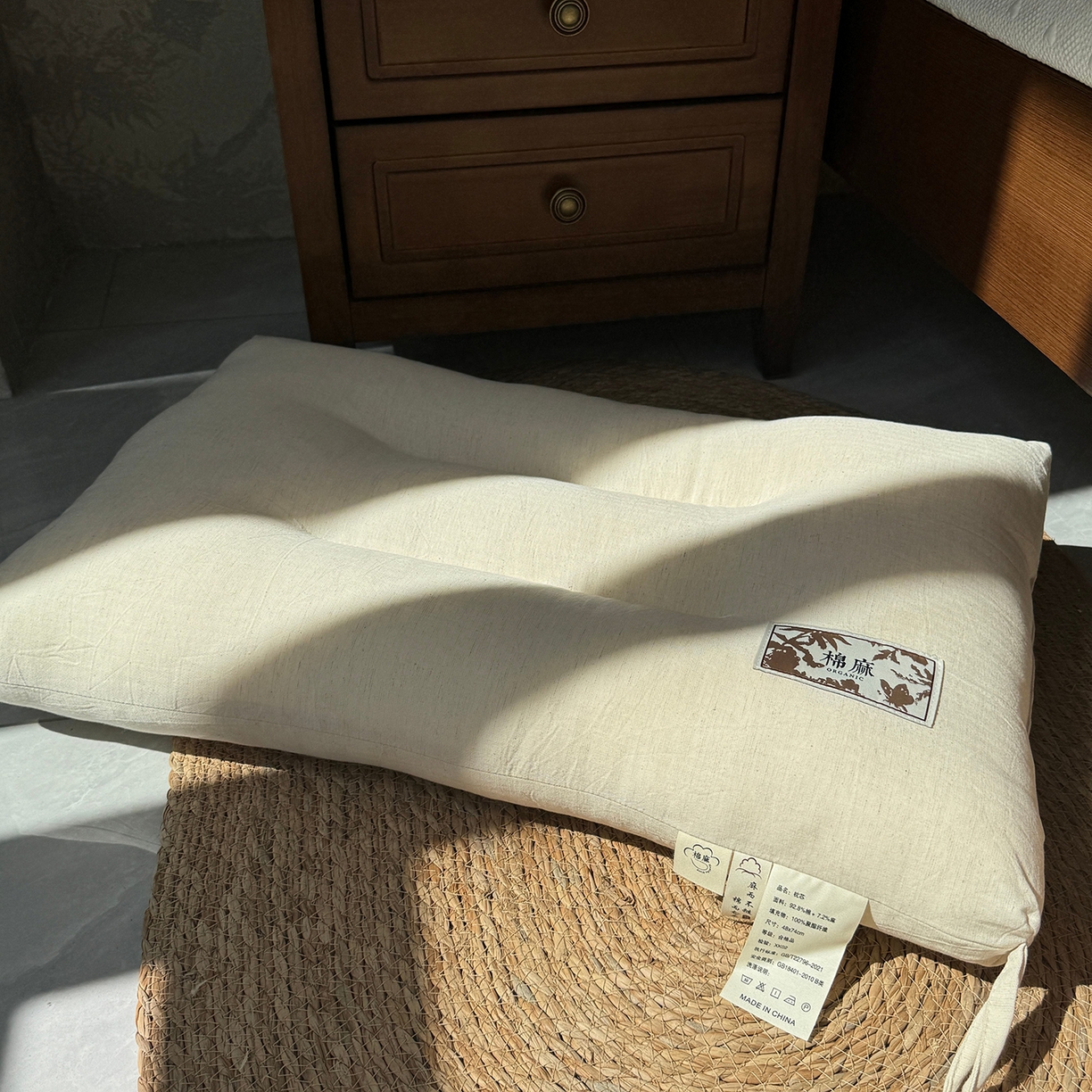 91家纺网 家纺一手货源 找家纺 （总）昕科 2025新款自然棉麻枕-实拍版-生态棉麻枕头成人性价比亚麻枕芯