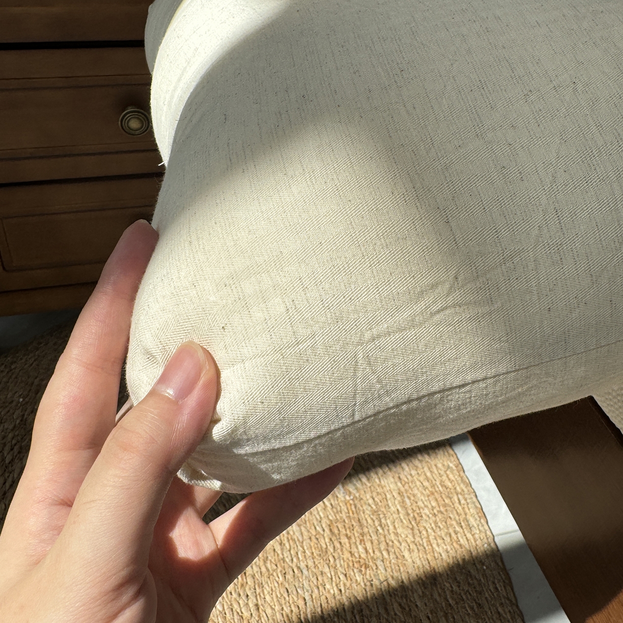 91家纺网 家纺一手货源 找家纺 昕科 2025新款自然棉麻枕-实拍版-生态棉麻枕头成人性价比亚麻枕芯 自然棉麻枕-高枕【单只装】