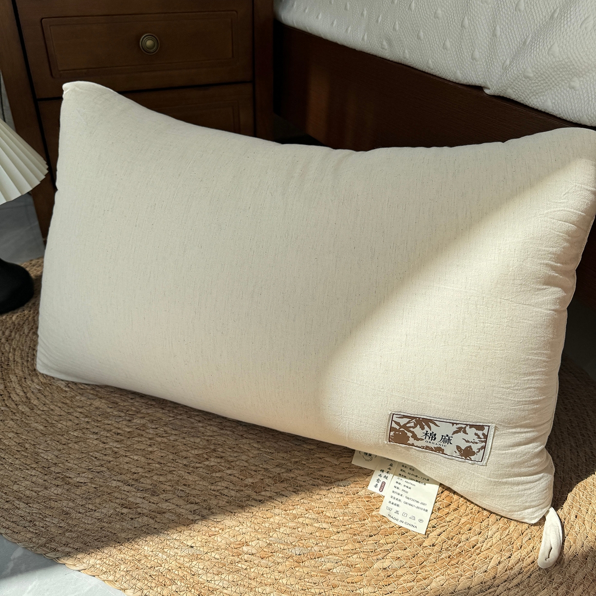 91家纺网 家纺一手货源 找家纺 昕科 2025新款自然棉麻枕-实拍版-生态棉麻枕头成人性价比亚麻枕芯 自然棉麻枕-高枕【单只装】