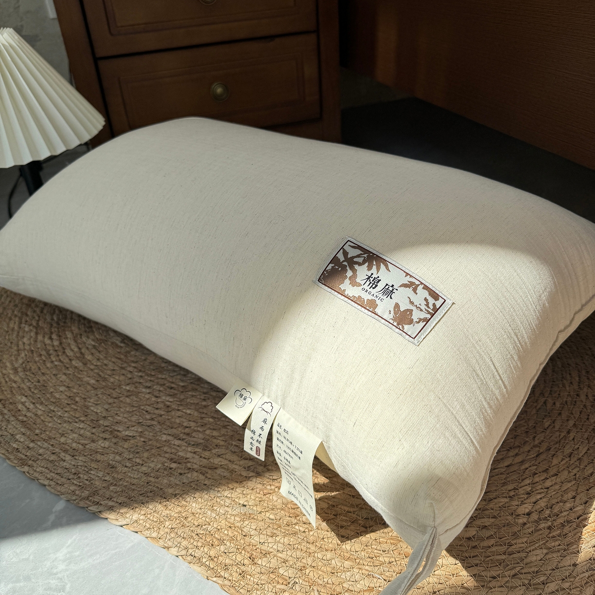 91家纺网 家纺一手货源 找家纺 昕科 2025新款自然棉麻枕-实拍版-生态棉麻枕头成人性价比亚麻枕芯 自然棉麻枕-高枕【单只装】